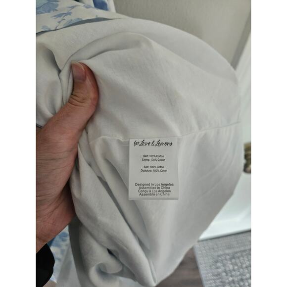 For Love And Lemons Light Blue Floral Midi Dress - Picture 10 of 16